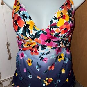 Anne Cole Floral Multicolor floral one piece size 16